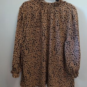 Tan and Black Leopard Print Jacket